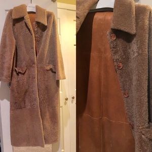 100% Shearling Long Coat Size S